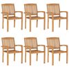 vidaXL Stacking Garden Chairs 6 pcs Solid Teak Wood