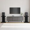 vidaXL Speaker Stands 2 pcs Black Oak 30 x 30 x 40 cm Engineered Wood