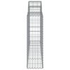 vidaXL Arched Gabion Baskets 6 pcs 200x30x100/120 cm Galvanised Iron