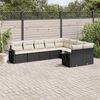 vidaXL 9 Piece Garden Sofa Set with Cushions Black Poly Rattan