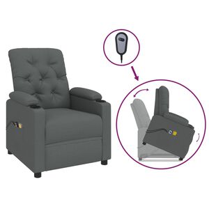 vidaXL Stand up Massage Chair Dark Grey Fabric