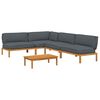 vidaXL Sofa Set with Cushion Plain 5 pcs Anthracite Solid Acacia Wood