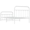 vidaXL Metal Bed Frame without Mattress with Footboard White 107x203cm