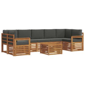 vidaXL Outdoor Sofa Set 8 pcs Natural and Anthracite Solid Acacia Wood