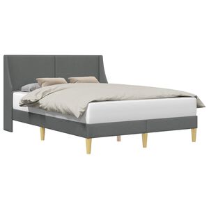 vidaXL Bed Frame with Headboard Dark Grey 137 x 190 cm Fabric