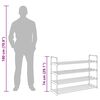 vidaXL Shoe Rack with 4 Shelves Metal and Plastic Black