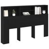vidaXL Headboard Cabinet Black Oak 160 x 19 x 103.5 cm Engineered Wood