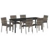 vidaXL Garden Dining Set 7 pcs Grey Poly Rattan