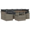 vidaXL Garden Sofa Set with Storage 7 pcs Grey Poly rattan