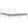 vidaXL Metal Bed Frame without Mattress with Headboard White 180x200cm