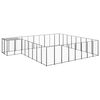 vidaXL Dog Kennel Black 20.57 m² Steel