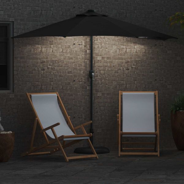 vidaXL Garden Parasol Black 294 x 150 x 224 cm Polyester and Steel