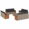 vidaXL 13 Piece Garden Sofa Set with Cushions Grey Poly Rattan