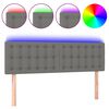 vidaXL LED Headboard Dark Grey 144x5x78/88 cm Fabric