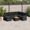 vidaXL 8 Piece Garden Sofa Set with Cushions Black Poly Rattan