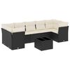vidaXL 8 Piece Garden Sofa Set with Cushions Black Poly Rattan