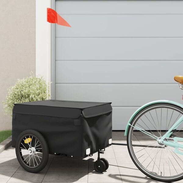 vidaXL Bike Trailer Black 45 kg Iron
