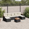 vidaXL 8 Piece Garden Sofa Set with Cushions Black Poly Rattan