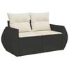 vidaXL 8 Piece Garden Sofa Set with Cushions Black Poly Rattan