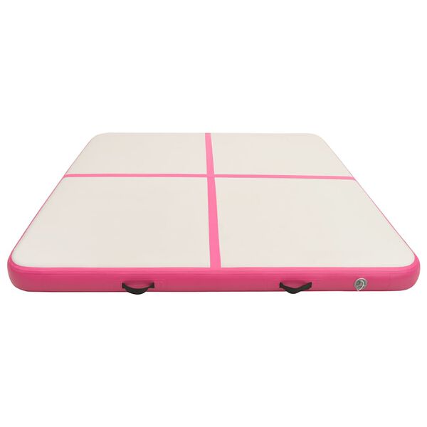 vidaXL Inflatable Gymnastics Mat with Pump 200x200x10 cm PVC Pink