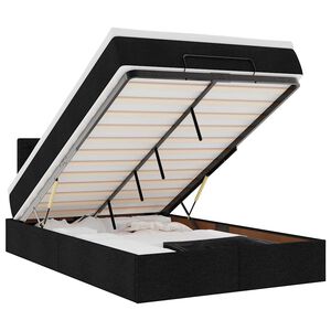 vidaXL Ottoman Bed with Mattress Black King Single Fabric