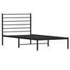vidaXL Metal Bed Frame without Mattress with Headboard Black 107x203cm