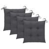 vidaXL Garden Chairs 4 pcs with Anthracite Cushions Solid Teak Wood