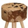 vidaXL Bar Stools 2 pcs Brown Rough Mango Wood and Real Leather
