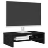 vidaXL Monitor Stand Black Oak 42x24x13 cm Engineered Wood