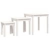 vidaXL Nesting Tables 3 pcs White Solid Wood Pine