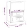 vidaXL Bedside Cabinet White 43x36x60 cm