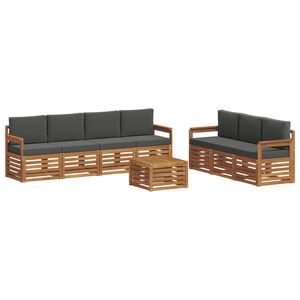 vidaXL Sofa Sets 8 pcs Natural and Anthracite Solid Acacia Wood