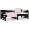 vidaXL Pull-out Day Bed without Mattress Black 2x(90x190)cm