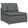 vidaXL Modular Sofa with Footstool&Cushions Fabric Dark Grey