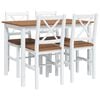 vidaXL 5 Piece Dining Set Brown and White
