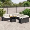 vidaXL 11 Piece Garden Sofa Set with Cushions Black Poly Rattan