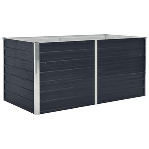 vidaXL Raised Garden Bed | Anthracite | Galvanised steel | 160x80x45 cm
