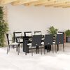 vidaXL 9 Piece Garden Dining Set with Cushions Black Poly Rattan
