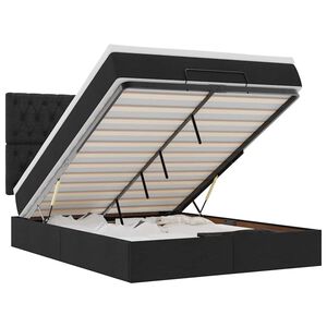 vidaXL Ottoman Bed with Mattress Black Double Fabric