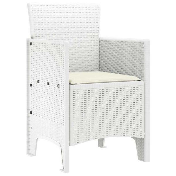 vidaXL Garden Chair 2 pcs White 53 x 49 x 85 cm Polypropylene