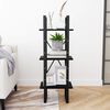 vidaXL 3-Tier Book Cabinet Black 40x30x105 cm Solid Pinewood