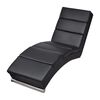 vidaXL Chaise Longue | Black | PVC | Large | Adjustable Armrests | Chaise Longue