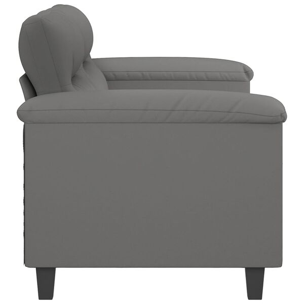 vidaXL 2-Seater Sofa Dark Grey 140 cm Microfibre Fabric