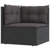 vidaXL 6 Piece Garden Lounge Set with Cushions Black Poly Rattan