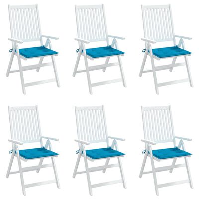 vidaXL Garden Chair Cushions 6 pcs Blue 40x40x3 cm Oxford Fabric