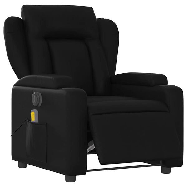 vidaXL Electric Massage Recliner Chair Black Faux Leather