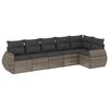 vidaXL 6 Piece Garden Sofa Set with Cushions Grey Poly Rattan