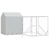 vidaXL Outdoor Dog Kennel with Roof Silver 4x4x2,5 m Galvanised Steel
