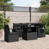 vidaXL 6 Piece Garden Sofa Set with Cushions Black Poly Rattan