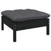 vidaXL 8 Piece Garden Lounge Set with Cushions Black Pinewood